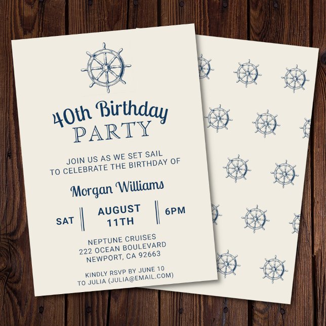 Party eines jeden Alters eines Schiffes, das ein S Einladung (Nautical birthday party invitation)