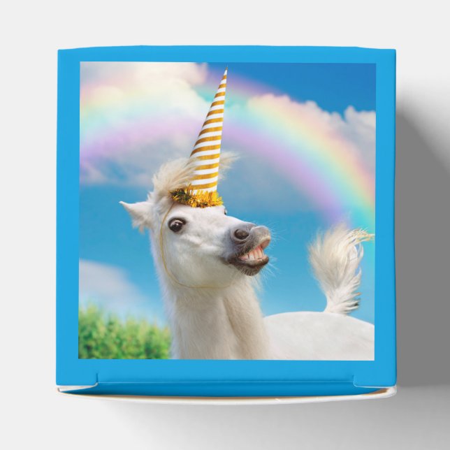 Party Einhorn und Regenbogen Geschenkschachtel (Oben)