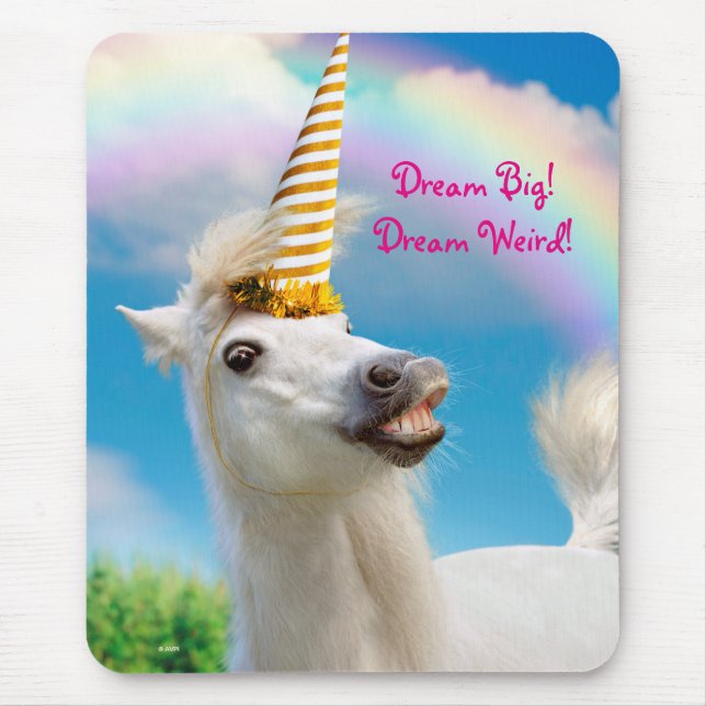 Party Einhorn und Regenbogen Mousepad (Vorne)
