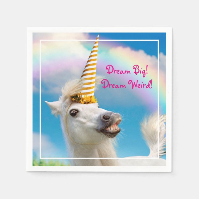 Party Einhorn und Regenbogen Serviette (Vorderseite)
