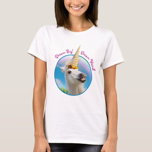 Party Einhorn und Regenbogen T-Shirt (Vorderseite)