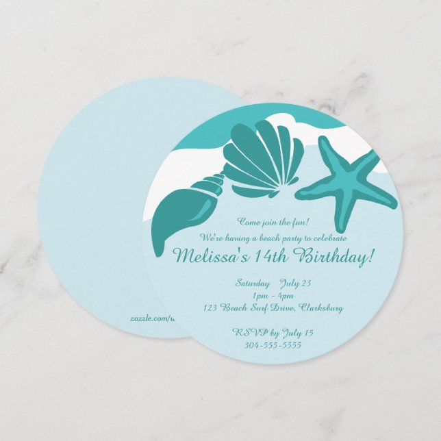 Party Einladung (Vorne/Hinten)