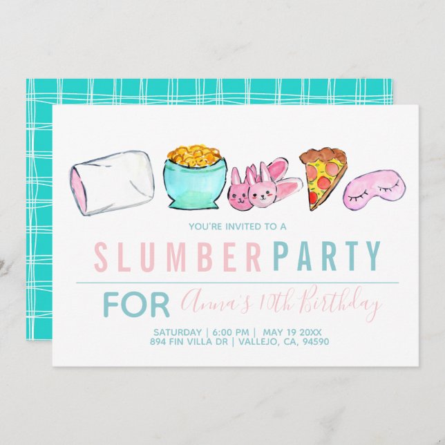 Party Einladung (Vorne/Hinten)