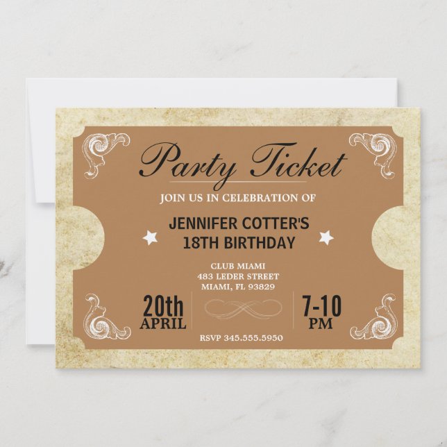 Party Einladung (Vorderseite)