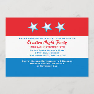 Party Einladung am Roten, Weißen und Blauen Wahlta