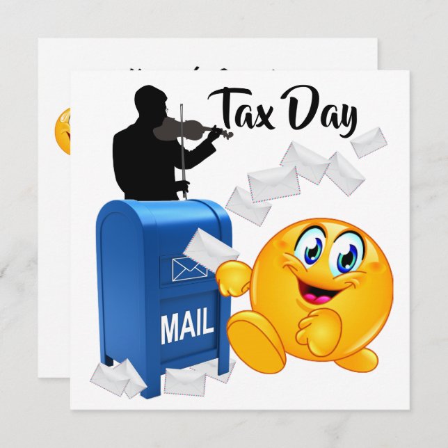 Party Einladung am Steuertag (Vorne/Hinten)