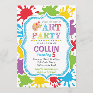 Party Einladung / Art Party Geburtstag Einladung