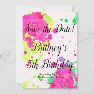 Party Einladung, Art Party, Save The Date