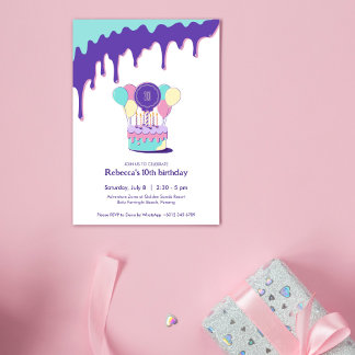 Party Einladung aus Cotton Candy