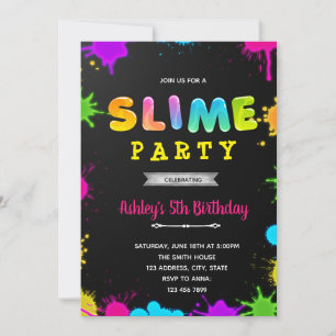 Party Einladung aus glattem und leepover Schleim