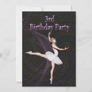 Party Einladung Ballerina 3. Geburtstag