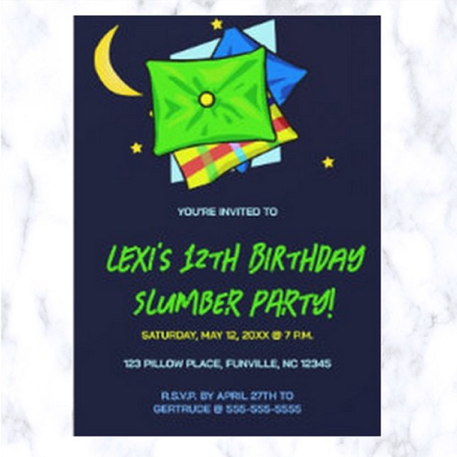 Party Einladung bearbeitbarer Slumber (Von Creator hochgeladen)