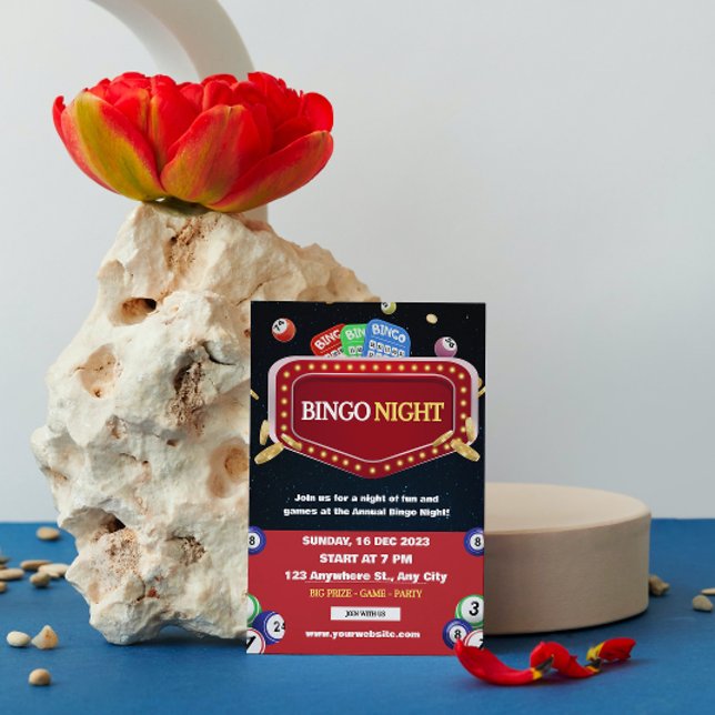 Party Einladung "Black and Red Bingo Night" (Von Creator hochgeladen)