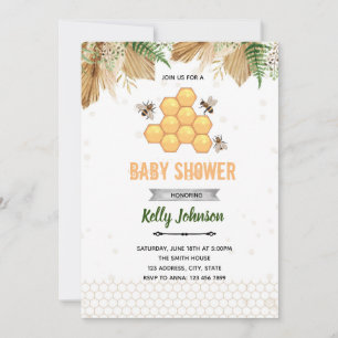 Party Einladung Boho Honigbiene