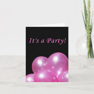 Party Einladung Bright Pink Balloons