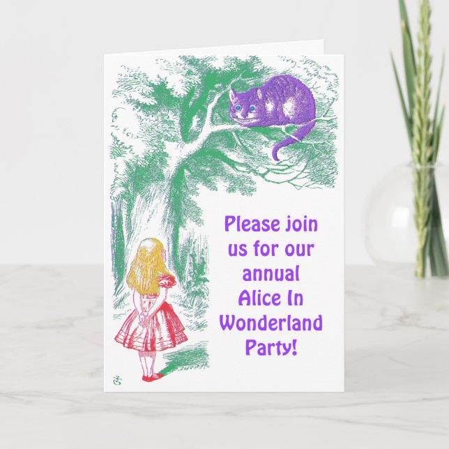 Party Einladung: "Cheshire Cat" Einladung (Vorderseite)