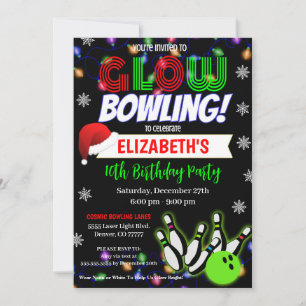 Party Einladung "Christmas Glow Bowling"