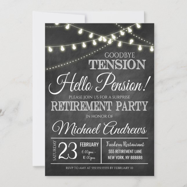 Party Einladung der Altersversorgung (Vorderseite)