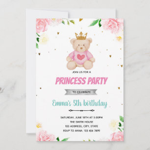Party Einladung der Bärenprinzessin