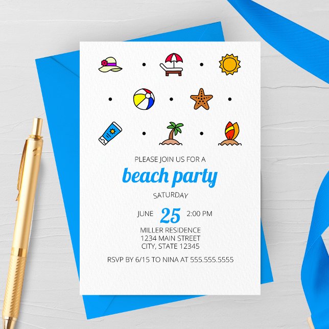 Party Einladung der Beach Icons (Von Creator hochgeladen)