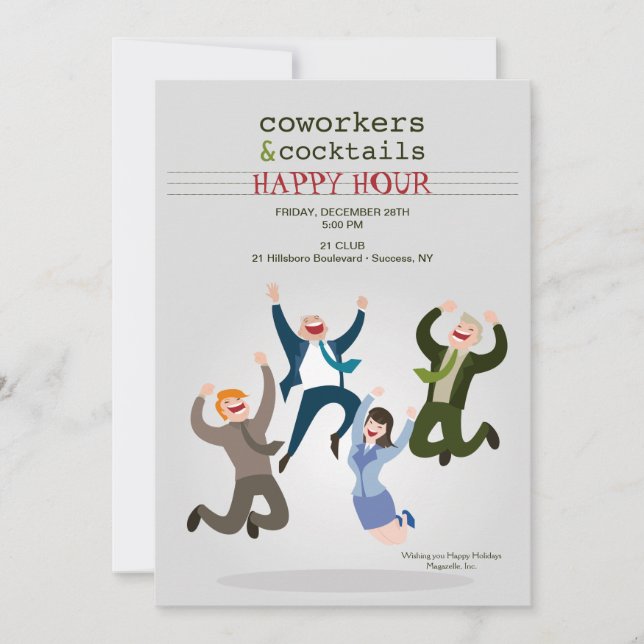 Party Einladung der glücklichen Arbeitnehmer (Vorderseite)