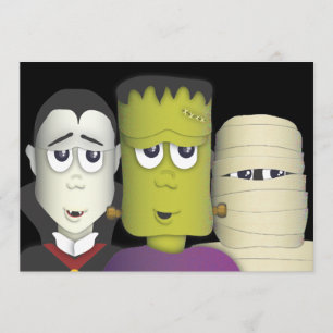 Party Einladung der kleinen Monster Halloween-Kost