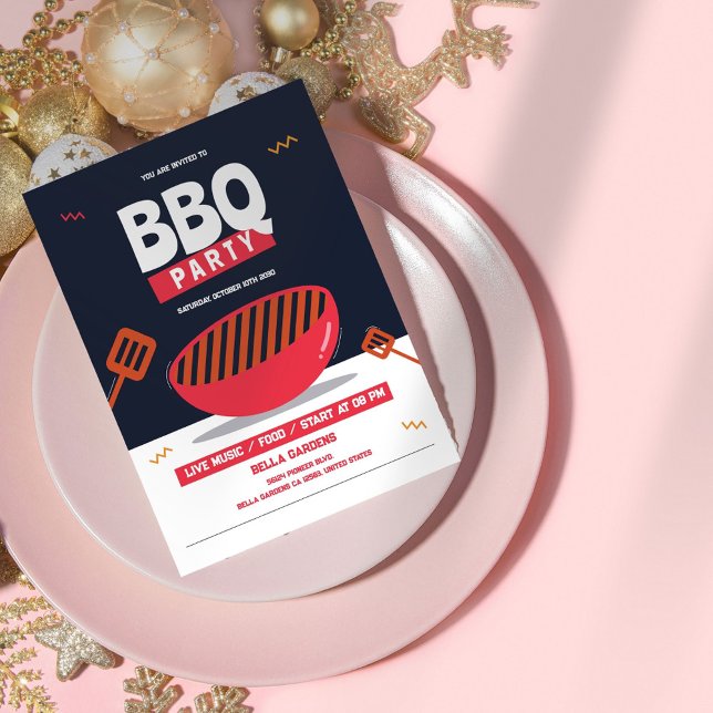 Party Einladung der modernen GRILLEN (Von Creator hochgeladen)