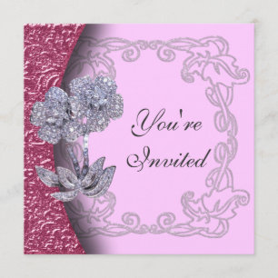 Party Einladung der Schmuckdiamanten-Blume