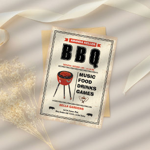 Party Einladung der Vintagen GRILLEN