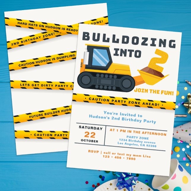 Party Einladung des 2. Geburtstags (2nd Birthday Party Invite)