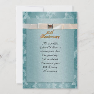 Party Einladung des 50. Jahrestags formell aquamar