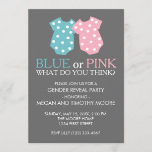 Party Einladung des Blauen oder rosa Geschlechts