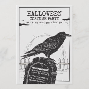 Party Einladung des Crow Halloween-Kostüms