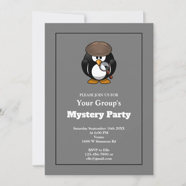 Party Einladung des einfachen Weißen Mysteriums (Vorderseite)