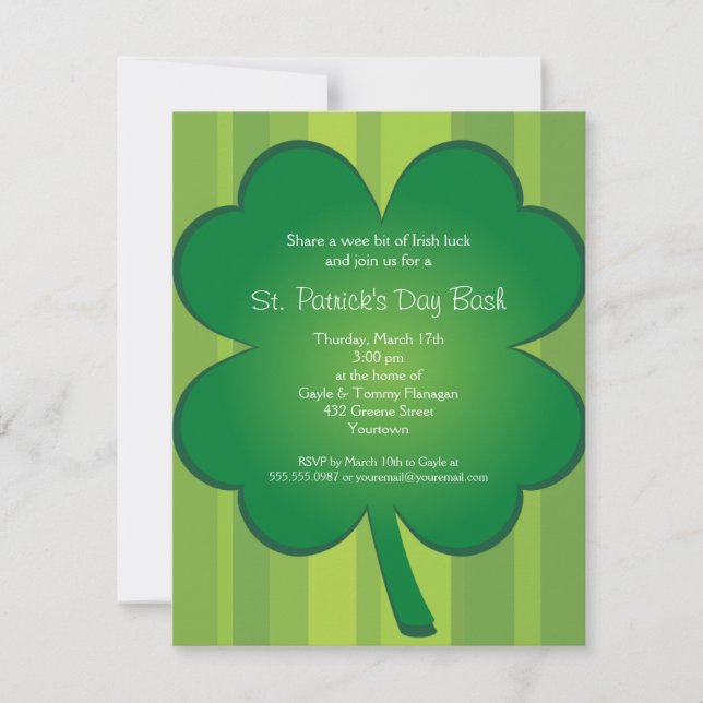 Party Einladung des Giant Clover St Patricks Day (Vorderseite)