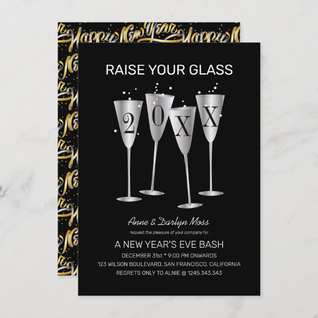 Party Einladung des Jahresrückstands 2024 (Vorne/Hinten)