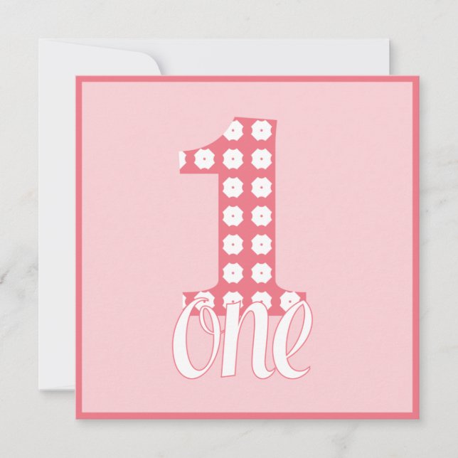 Party Einladung des Rosa-eins (Vorderseite)