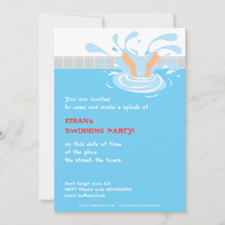 Party Einladung des Schwimmbades