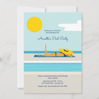 Party Einladung des Sonnenbades