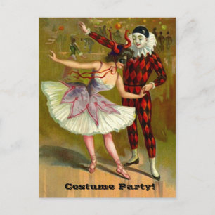 Party Einladung des Tanzpaares Halloween Postkarte