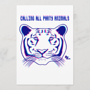 Party Einladung des Tiger-3D