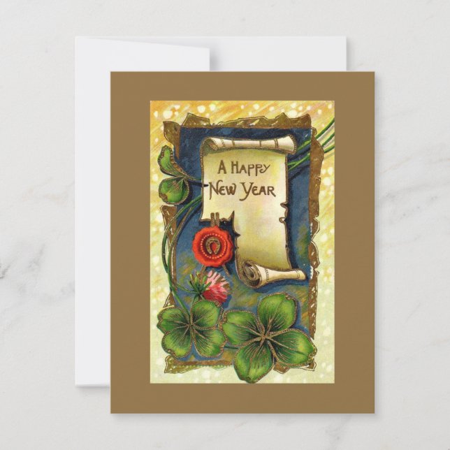 Party Einladung des Vintagen Silvesters (Vorderseite)