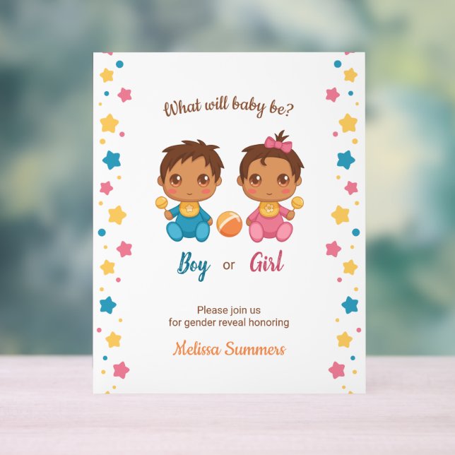 Party Einladung des weiblichen Babygeschlechts Acrylschild (Neutral)