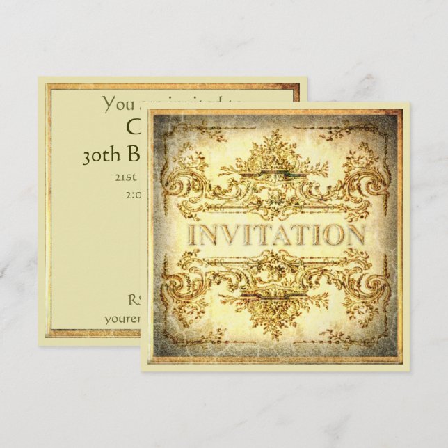 Party Einladung des Zierbarock (Vorne/Hinten)