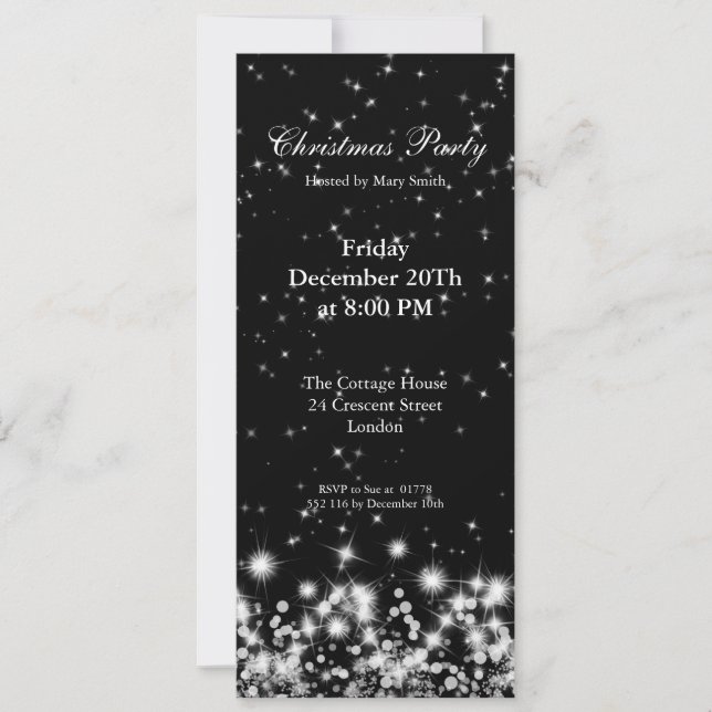Party Einladung Elegante Winter Sparkle (Vorderseite)