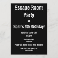 Party Einladung "Escape Room"