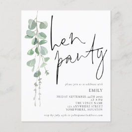 Party Einladung Eukalyptus Hen