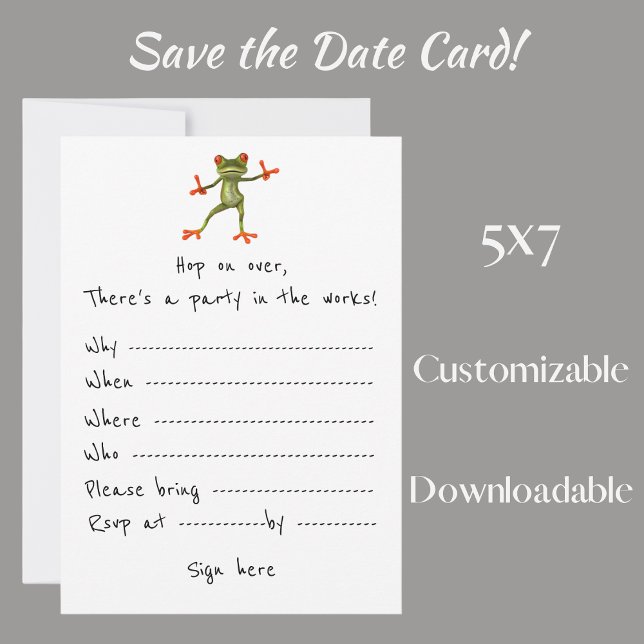 Party Einladung: Frog lädt Sie ein vorbei! Save The Date (Von Creator hochgeladen)