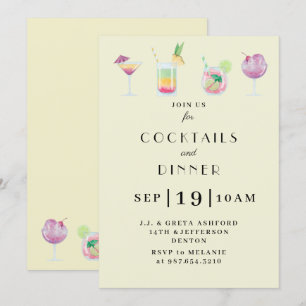 Party Einladung für Cocktails und Getränke