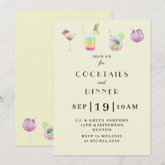 Party Einladung für Cocktails und Getränke